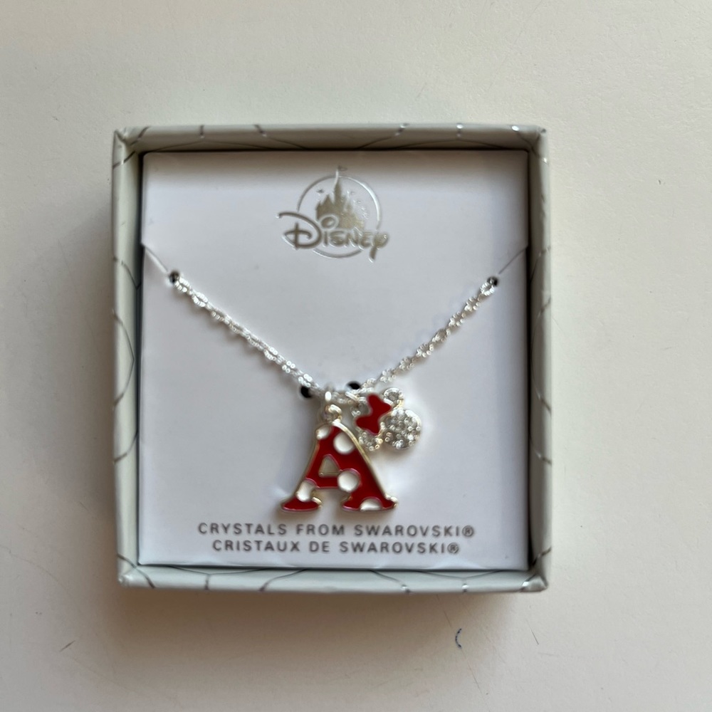 Disney 14” letter A necklace with Minne pendant